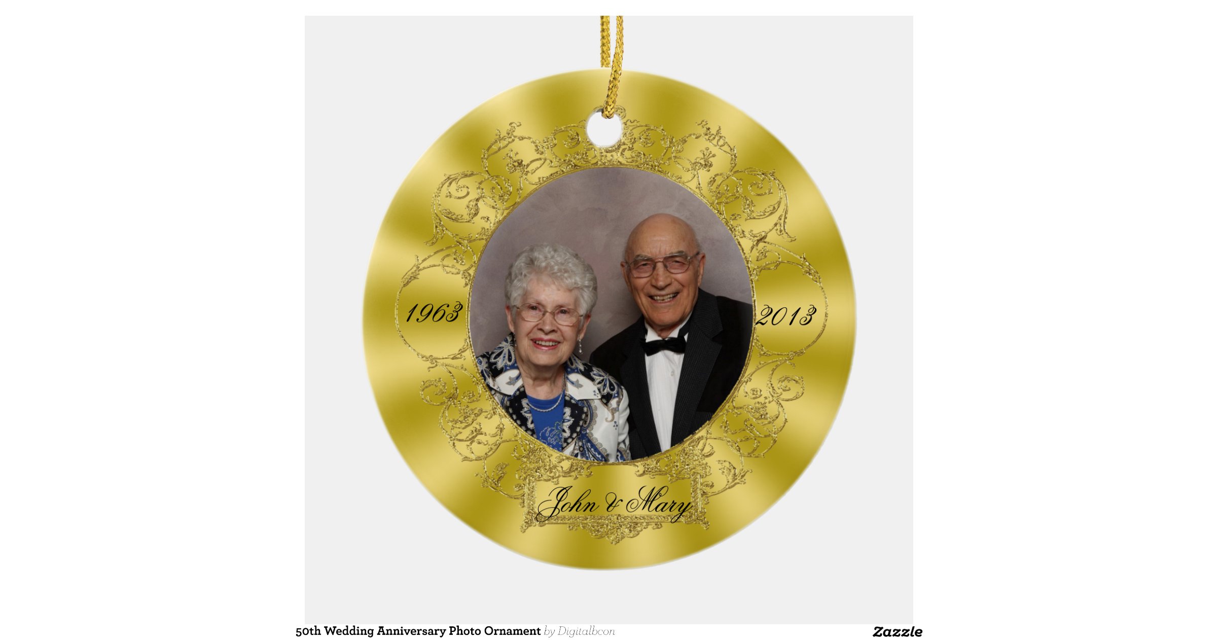 50th wedding anniversary photo ornament zazzle 50th wedding anniversary christmas ornament