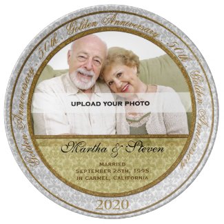 50th Wedding Anniversary Photo Porcelain Plate