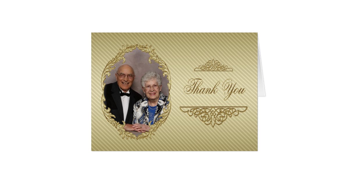 50th Wedding Anniversary Photo Thank You Note Card Zazzle