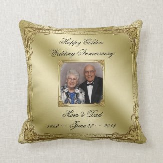 50th Wedding Anniversary Photo Throw Pillow