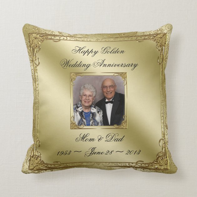 50th Wedding Anniversary Photo Throw Pillow