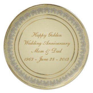 50th Wedding Anniversary Plate