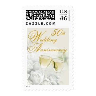 50th Wedding Anniversary Postage Stamp stamp