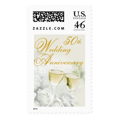 50th Wedding Anniversary Postage Stamp by SquirrelHugger