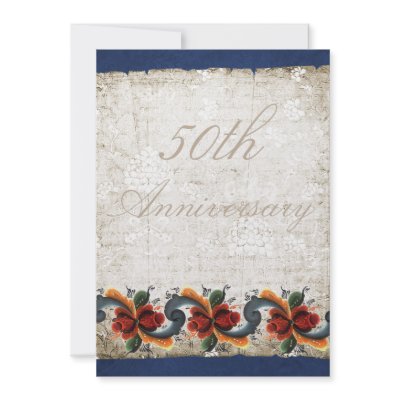50th Wedding Anniversary - Rosemaling Personalized Announcements by cowboyannie