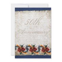 50th Wedding Anniversary - Rosemaling Personalized Announcements