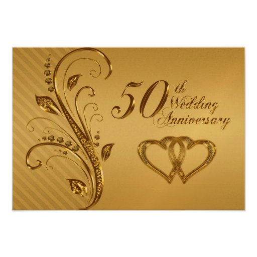 50th Wedding Anniversary RSVP Card Invitations (front side)