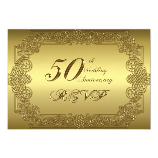 50th Wedding Anniversary RSVP Custom Invitations | Zazzle