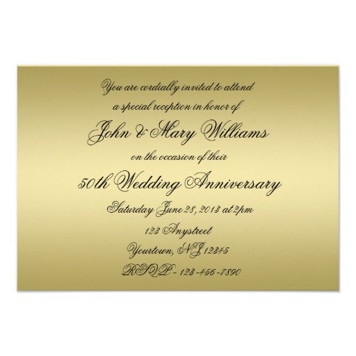 50th Wedding Anniversary RSVP Custom Invites