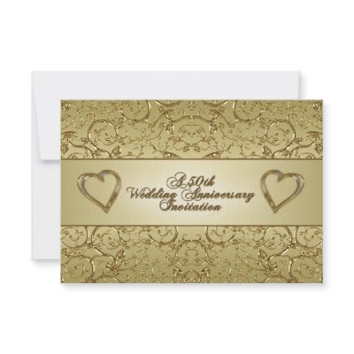 50th Wedding Anniversary RSVP Invitation Card