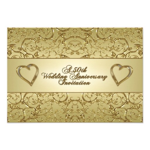 50th Wedding Anniversary RSVP Invitation Card (front side)