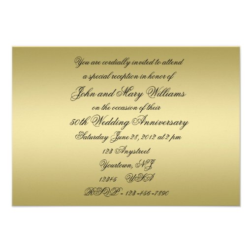 50th Wedding Anniversary RSVP Invitation Card