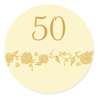 50th Wedding Anniversary Stickers by suncookiez