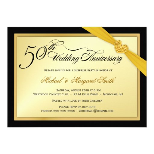 50th Wedding Anniversary Surprise Party Invitation (front side)