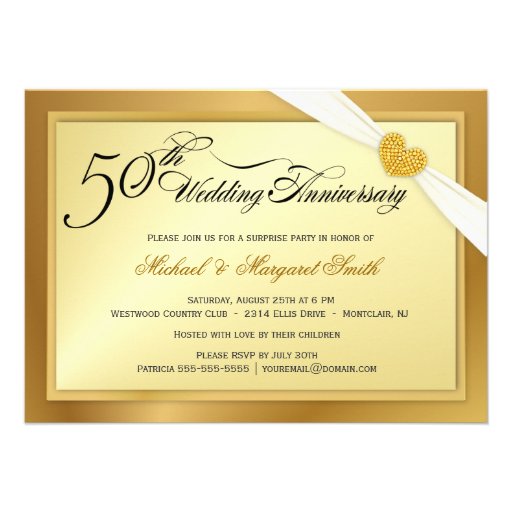 50th Wedding Anniversary Surprise Party Invitation (front side)