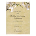 50th Wedding Anniversary Vintage White Orchid Custom Announcements