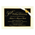 50th Wedding Anniversary White Ribbon Invitations