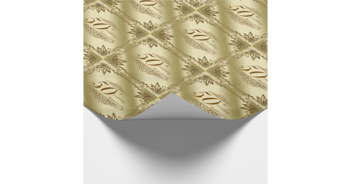 50th Wedding Anniversary Wrapping Paper Zazzle