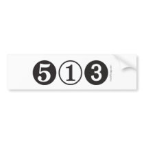 513 Area Code bumper stickers