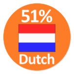 51% Dutch Round Stickers
