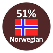 51% Norwegian Round Stickers