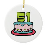 51 Year Old Birthday Cake Christmas Ornament