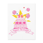 51 Year Old Birthday Cake Postcard