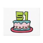 51 Year Old Birthday Cake Post Card