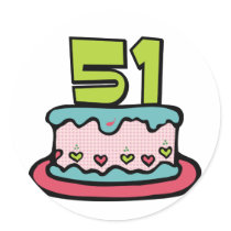 51 Year Old Birthday Cake stickers