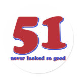 51 years round sticker