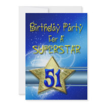 51st Birthday party Invitation for a Superstar.