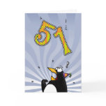 51st Birthday - Penguin Surprise Card