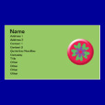 5290_flower HOT PINK LIGHT GREEN PURPLE FLOWER GRA business cards
