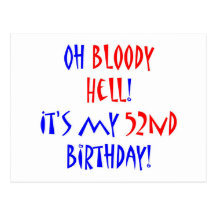 52 Bloody Hell Postcard