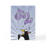 52nd Birthday - Penguin Surprise Card