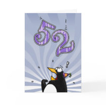 52nd Birthday - Penguin Surprise Card