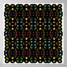 52x52 or Smaller Poster, Abstract Pattern Colored