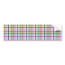 5305_plaid-11-bright COLOURFUL PLAID PATTERN TINY Bumper Sticker
