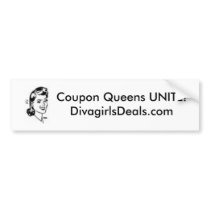 5348, Coupon Queens UNITE!DivagirlsDeals.com bumper stickers by DivagirlUSA 5348, Coupon Queens UNITE!DivagirlsDeals.com bumper stickers