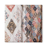 53:Detail of a patchwork quilt made by Mrs Magnets