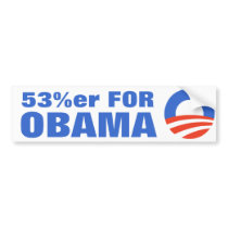 53 Percent For Obama 2012 bumper stickers