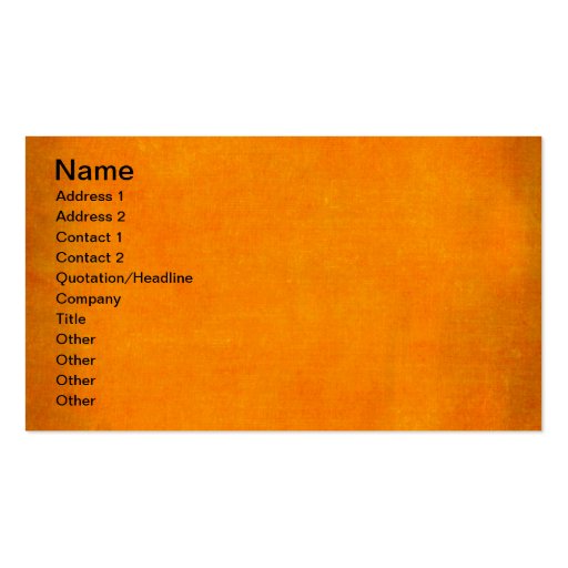 5451_sports ORANGE POPSICLE TEXTURE BACKGROUND TEM Business Card (front side)