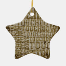 5465_sports TOUCHDOWN TYPOGRAPHY FOOTBALL EXPRESSI Christmas Tree Ornaments