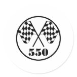 550 Checkered Flags Round Stickers