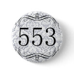 553 Area Code Pinback Button