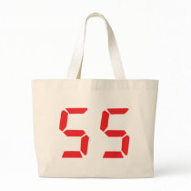 55 fifty-fife red alarm clock digital number bags by Tomaniac 55 fifty-fife red alarm clock digital number bags