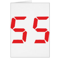 55 fifty-fife red alarm clock digital number cards
