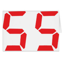55 fifty-fife red alarm clock digital number cards