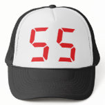 55 fifty-fife red alarm clock digital number hats