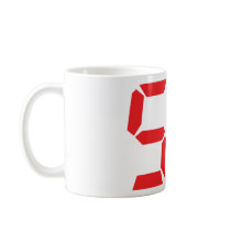 55 fifty-fife red alarm clock digital number mugs by Tomaniac 55 fifty-fife red alarm clock digital number mugs